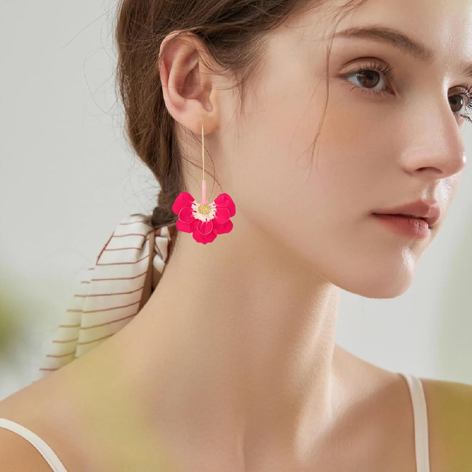 Boho Flower Earrings for Women Flowers Petal Dangle Earrings Flower Floral Drop Ginkgo Earrings Fashion Modern - Image 3