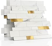 Vista 8 de Azulejo protector contra salpicaduras para cocina, despegar y pegar, acabado mate de piedra, pegatinas de azulejos para baño, panel de pared 3D