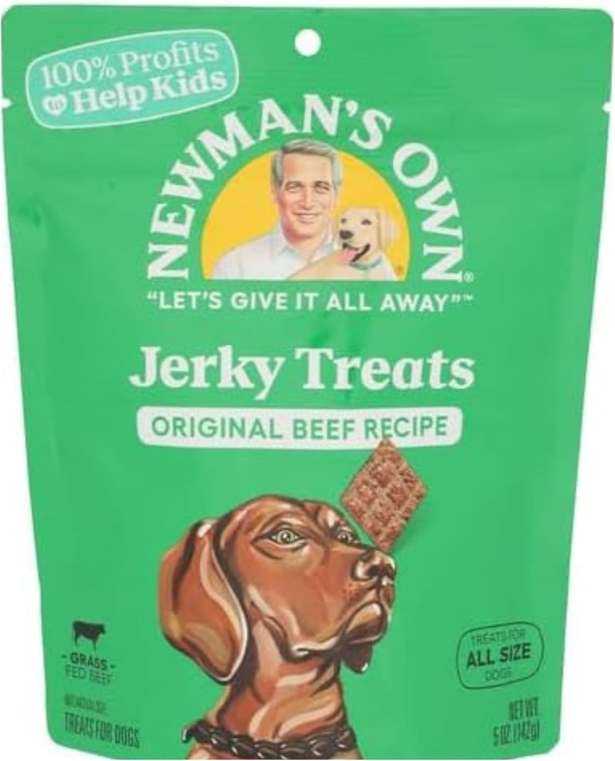 Newman's Own Beef Jerky 3 Set Treats for Dogs, Bundle of 2 Flavors, Original Recipe and Beef & Sweet Potato Recipe, 5oz Each