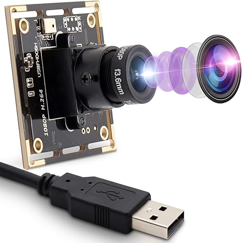 Miniatura 30 de Cámara web 1080P 0.197-1.969 in Lente Varifocal Cámara USB HD 2MP 0.01Lux Iluminación baja IMX322/IMX323 Sensor Industrial Cámara H.264 Cámara web