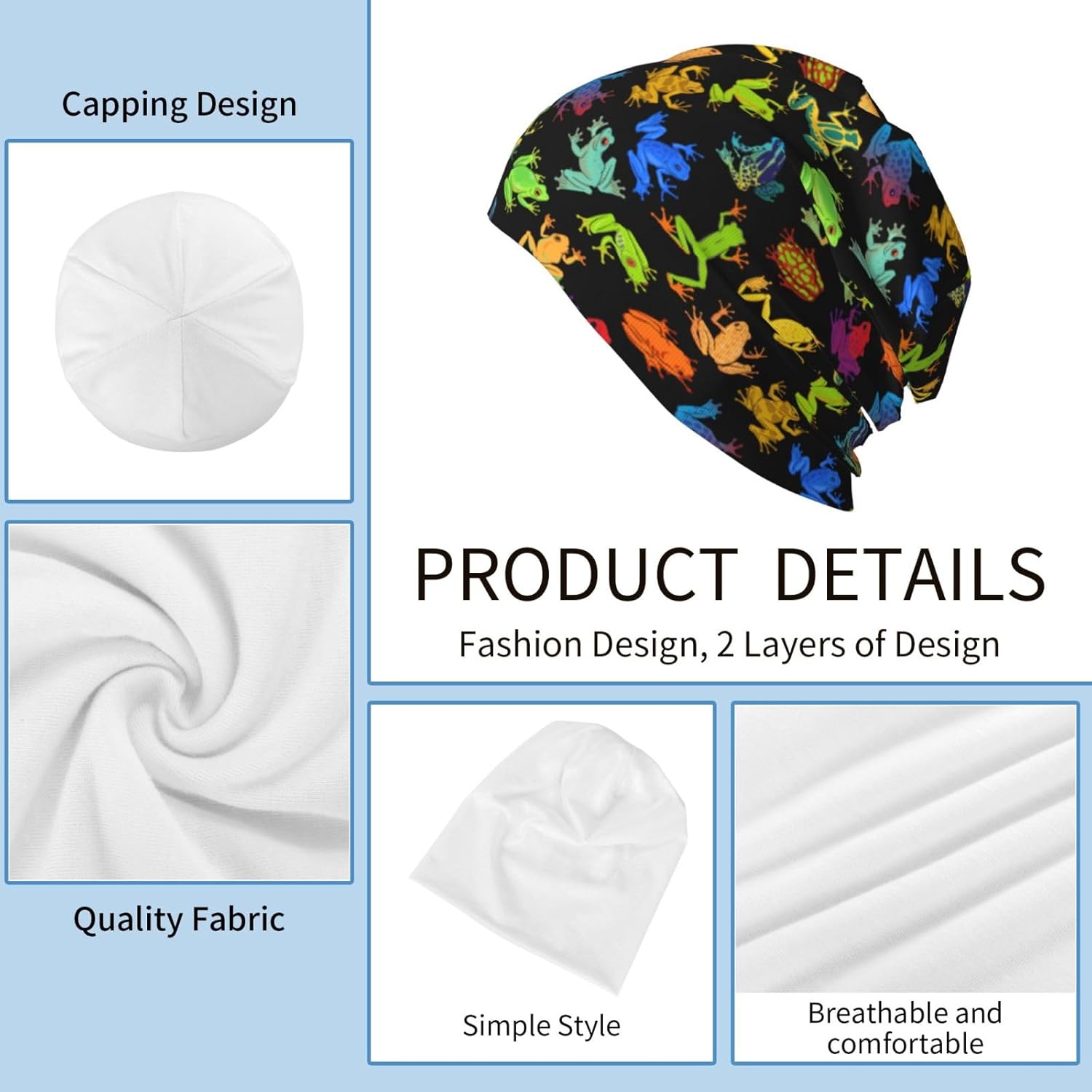 Cat Beanie Hat Chemo Headwear Slouchy Skull Sleep Cap for Women Men Winter Running - Image 7