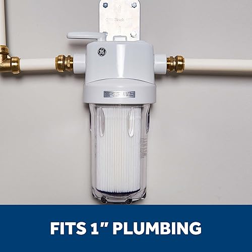 Miniatura 5 de Sistema de filtración de agua GE para toda la casa, reduce sedimentos, óxido y más, kit de instalación y accesorios incluidos, filtro no incluido