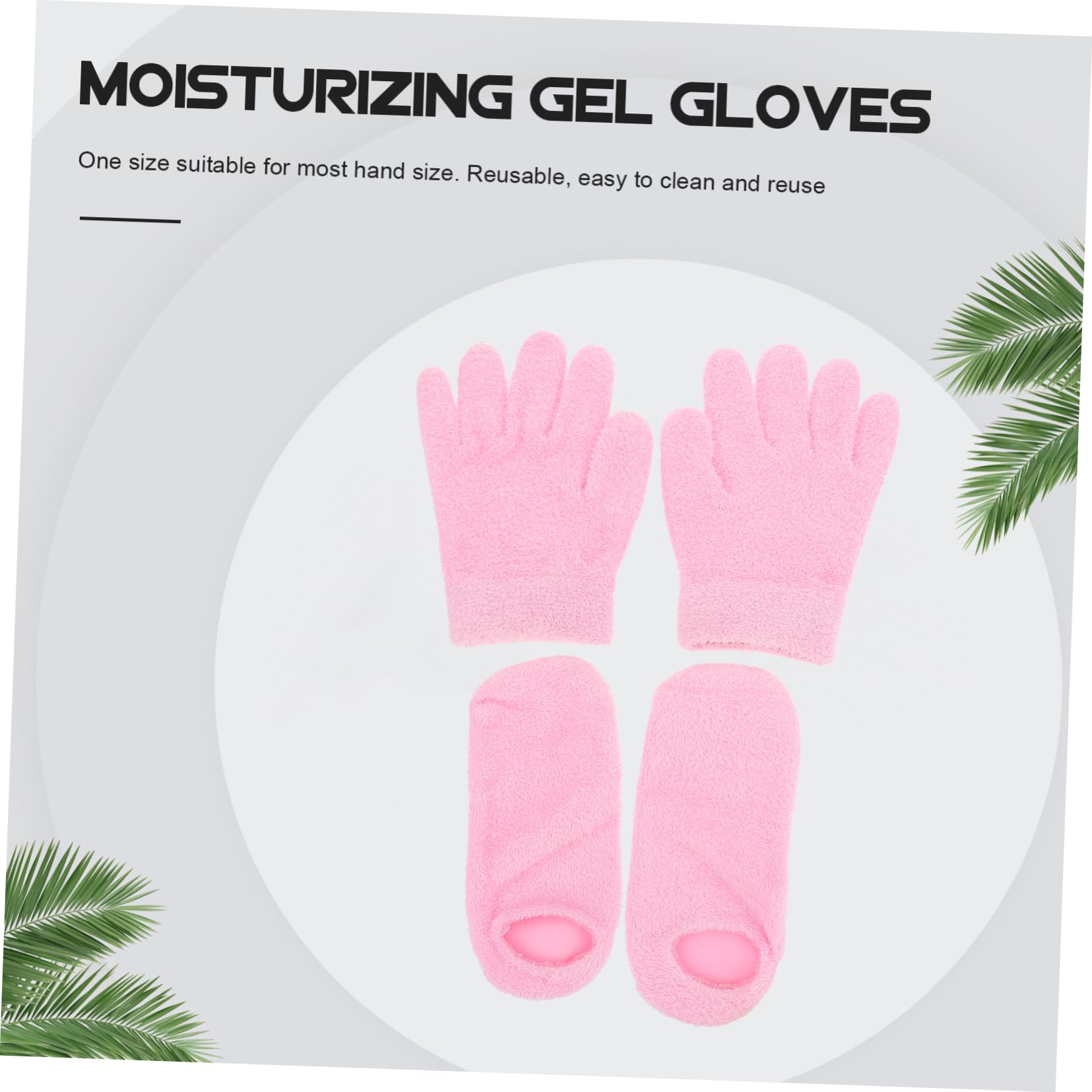 AUTSUPPL Moisturizing Gel Socks Gloves Set Soft Spa Gloves for Dry Cracked Hands Feet