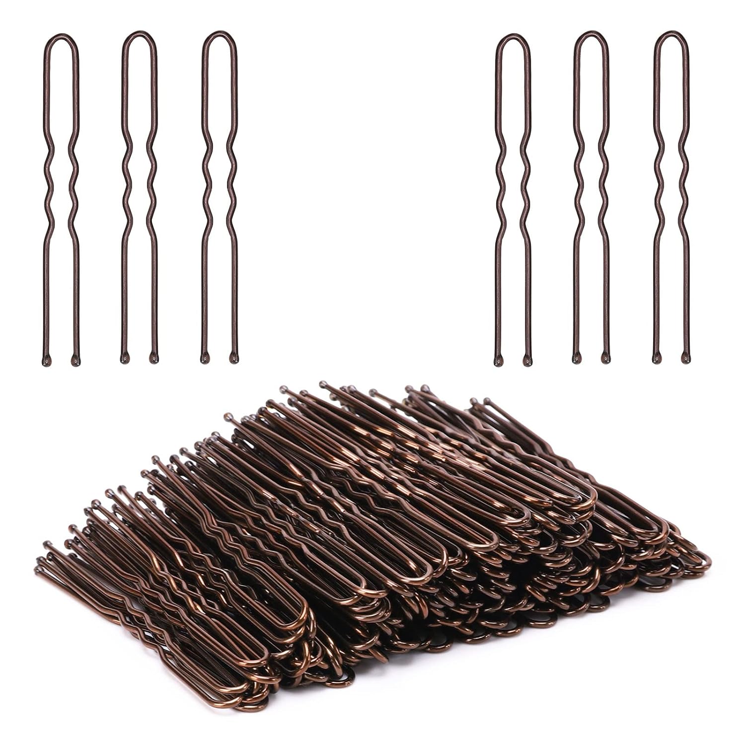 Cehony U Shaped Hair Pins, 200 Count Buns Waved U-shaped Hair Pins for Updos with Box for Women Lady Girls Bobby Pins French Historical Hair Pin Hair Styling Pins Hair Accessories (Brown, 2.4 Inch) : Beauty & Personal Care