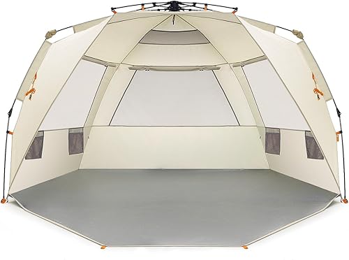 Refugio tienda solar para playa y aire libre Easthills, porche extendido con cierre incluido, Azul