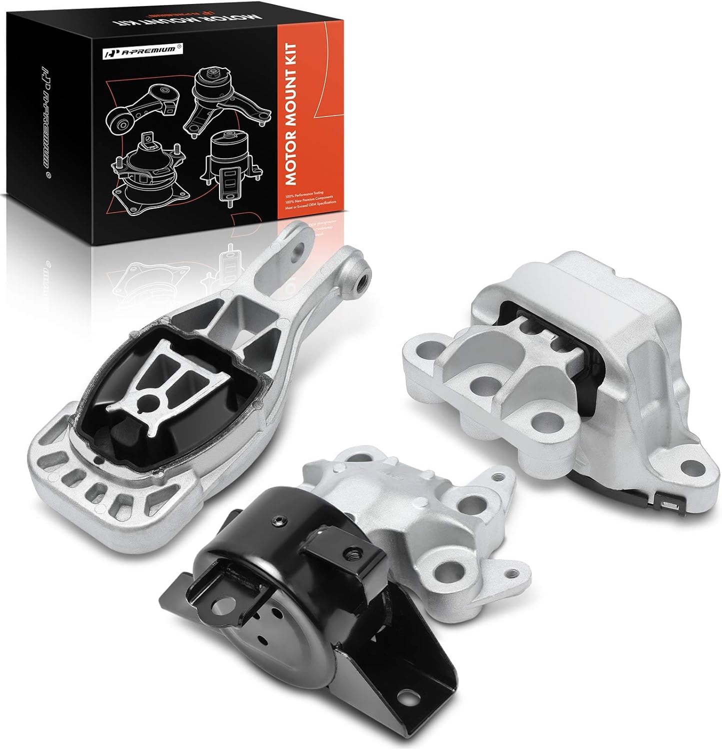 A-Premium 3PCS Engine Motor Mount Transmission Mount and Torque Strut Mount Set Compatible with Buick Encore 2016-2021 & Chevrolet Trax 2017-2022 1.4L, Automatic Transmission, FWD or AWD