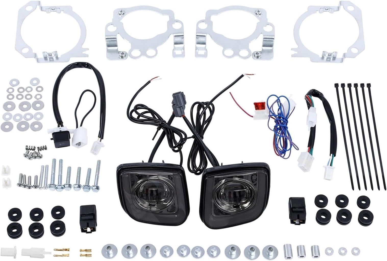 Headlamp For GoldWing For GL1800 2012-2017 F6B 2013-2017 Motorcycle Turn Signal Driving Light Rectangular LED Fog Light Kit Headlight(Smoke lens)