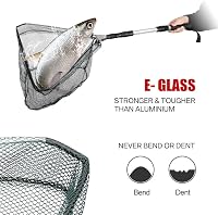 HEYOMART Teleszkópos Merítőháló 130 cm, Összecsukható Horgász Merítő Nylon Fonott 3