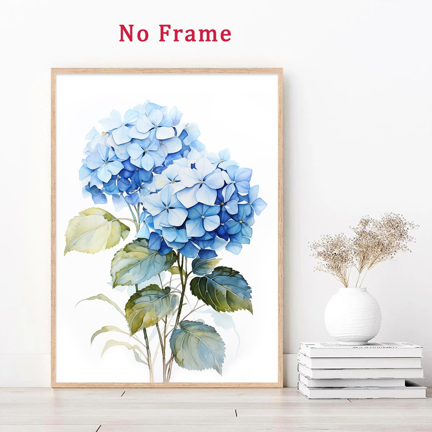 Blue Hydrangea Poster Hydrangea Canvas Art Blue Watercolor