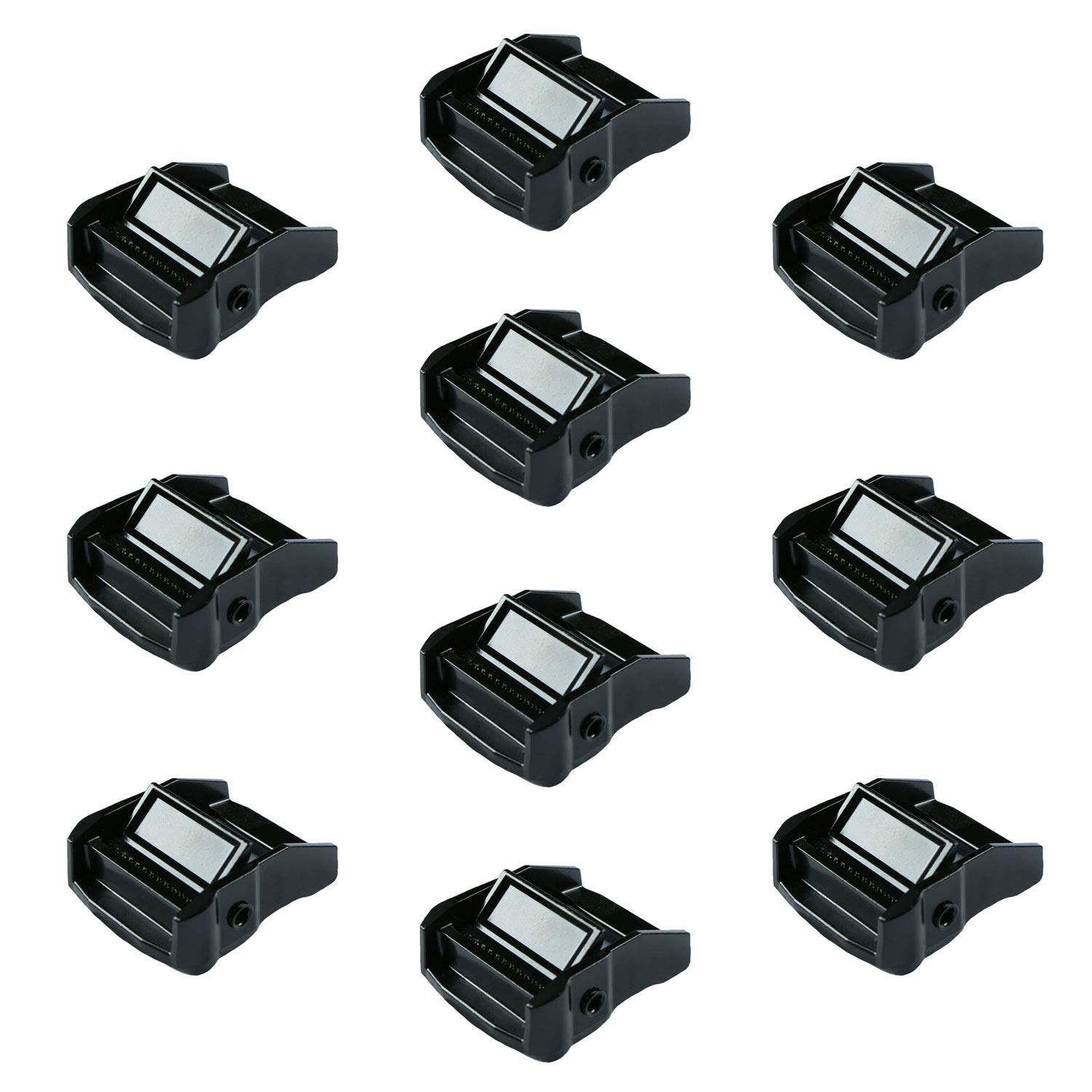 Strapworks 1.5 Inch Metal Cam Buckle For Cargo Tie Down Straps - Black Oxide Coated Buckles, Resistant to Corrosion - 10 Pack