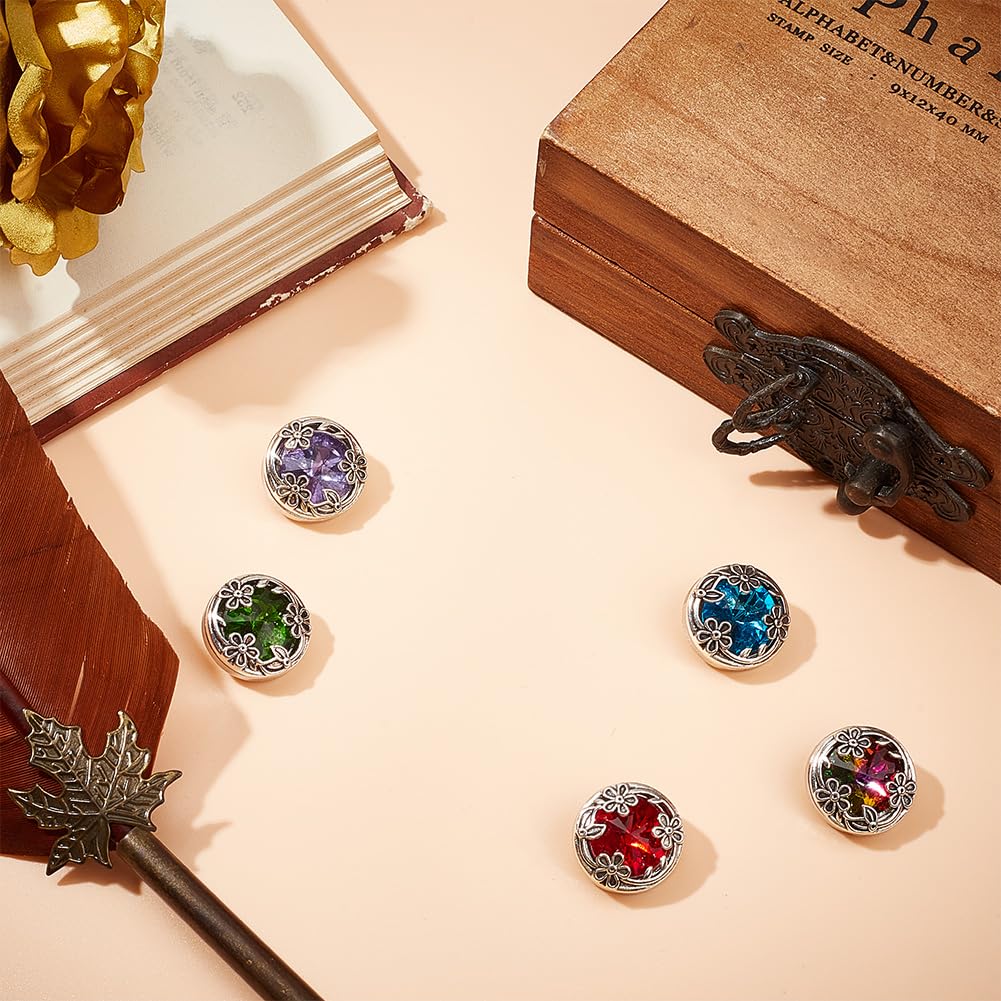 DELORIGIN 10pcs Flower Snap Button Alloy Crystal 20mm Snap Buttons Jewelry Charms Interchangeable Snaps for Jewelry Making Women DIY Bracelets Bangles Necklaces Rings Brooch Accessories - Image 4
