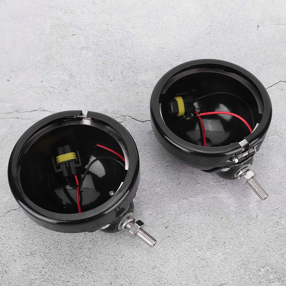 Qiilu 2 Ensembles de phares antibrouillard pour Motos, 4.5 Pouces, Coque en Alliage d'aluminium, G1p241