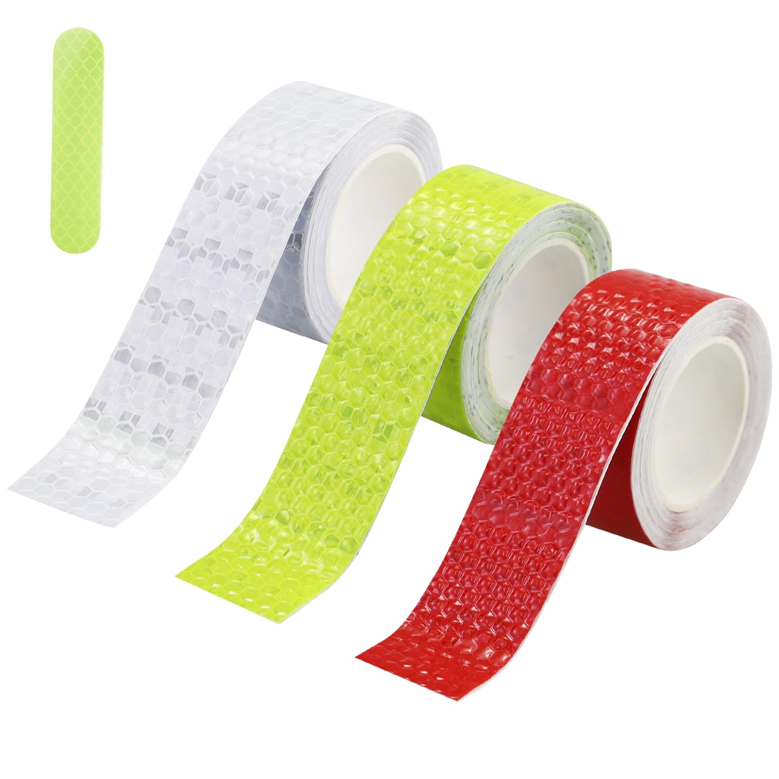 Bande Réfléchissante Autocollante AMANDELIZABE - 3 Rouleaux De 3m - Sécurité Routière Nuit - 2,5cm Large