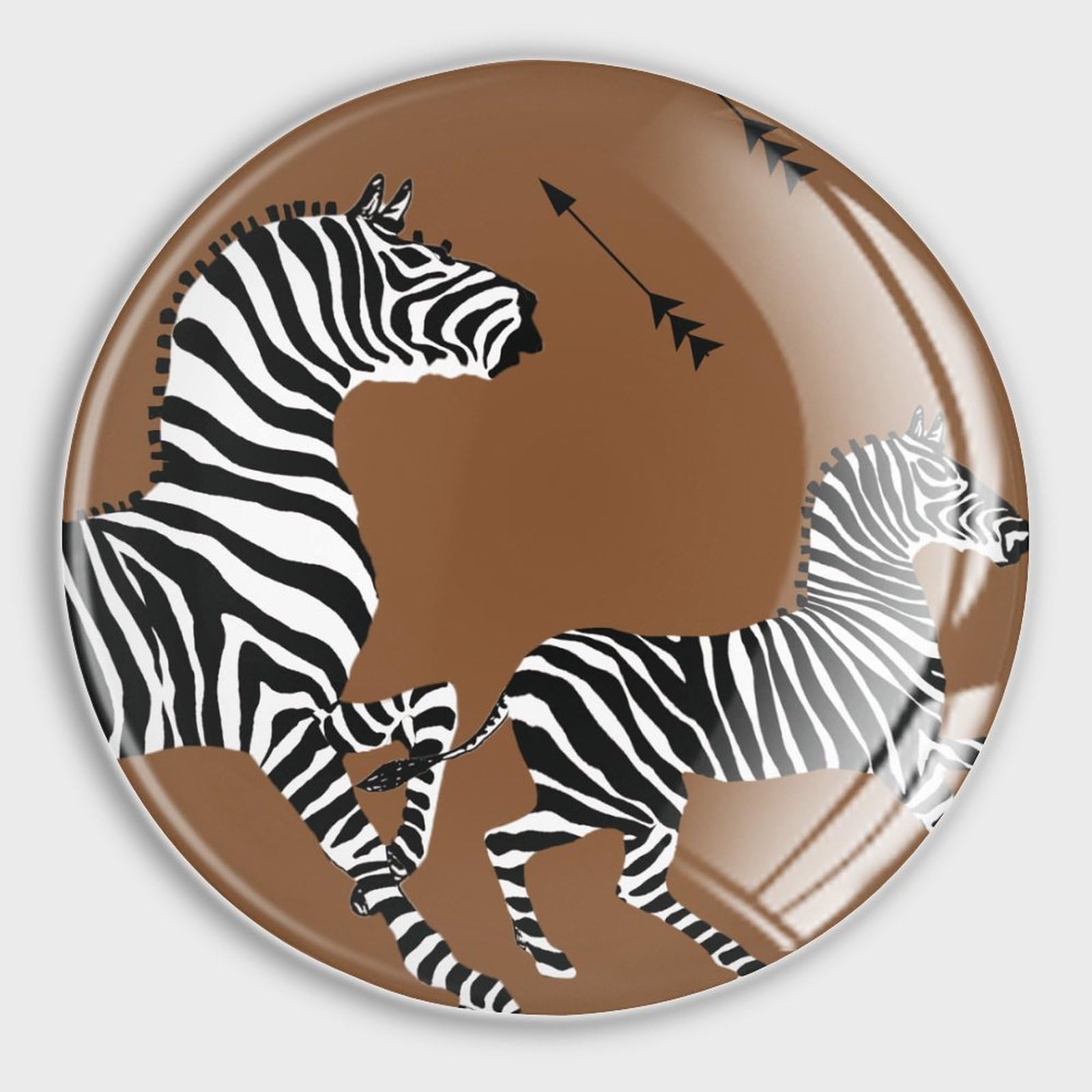 Aimants de réfrigérateur en verre zèbre lot de 4 style bohème