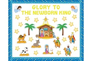 Whaline Christian Christmas Nativity Bulletin Board Decorations