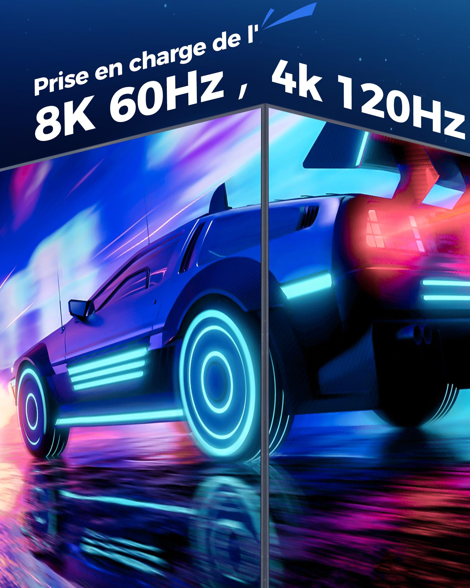 Cratree 10K 8K Câble HDMI 10m,Haute Vitesse Câble HDMI 4K 120Hz 8K 60Hz 48Gbps,Supporte eARC Dolby Atmos HDCP 2.2 2.3 Compatible avec PS5 Blu-Ray HDTV Projecteur Moniteur