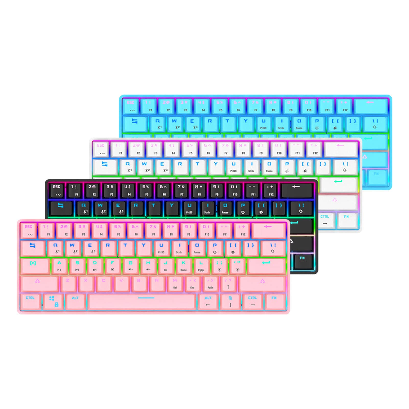 ADITAM Ricevitore 61-Key Dual-ModeLighting - Compatibile Ricarica Keyclick Tastiera Meccanica cablata per PC Tastiera cablata per Computer Periferiche per Computer Double The Comfort
