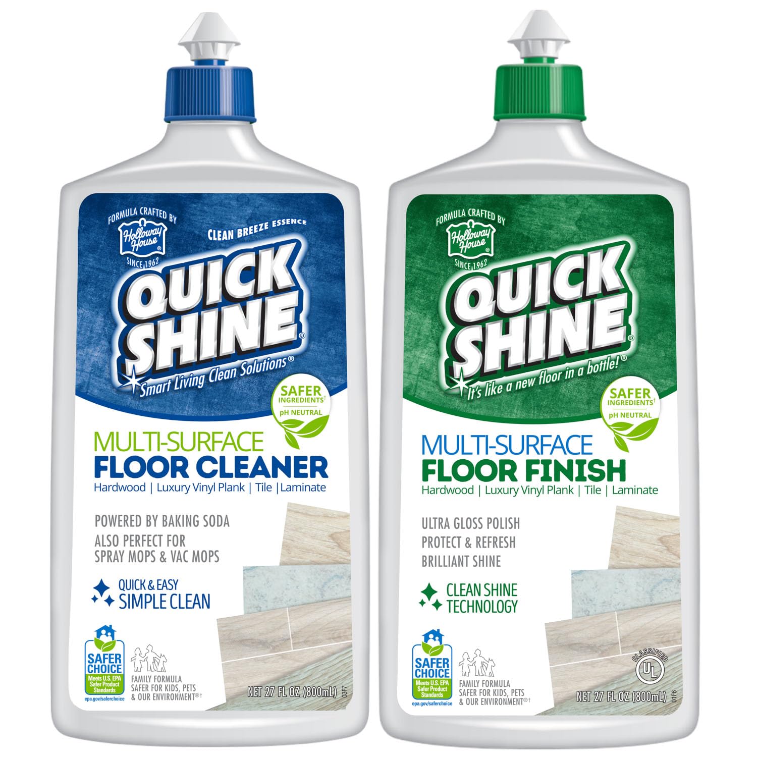 Quick Shine Multi Surface Floor Cleaner and Polish 2-Pack