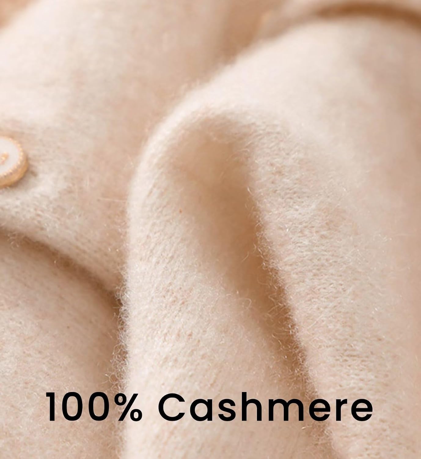 HNVAVQ Women's 100% Cashmere Button Front Long Sleeve Crewneck Cardigan Sweater image 4