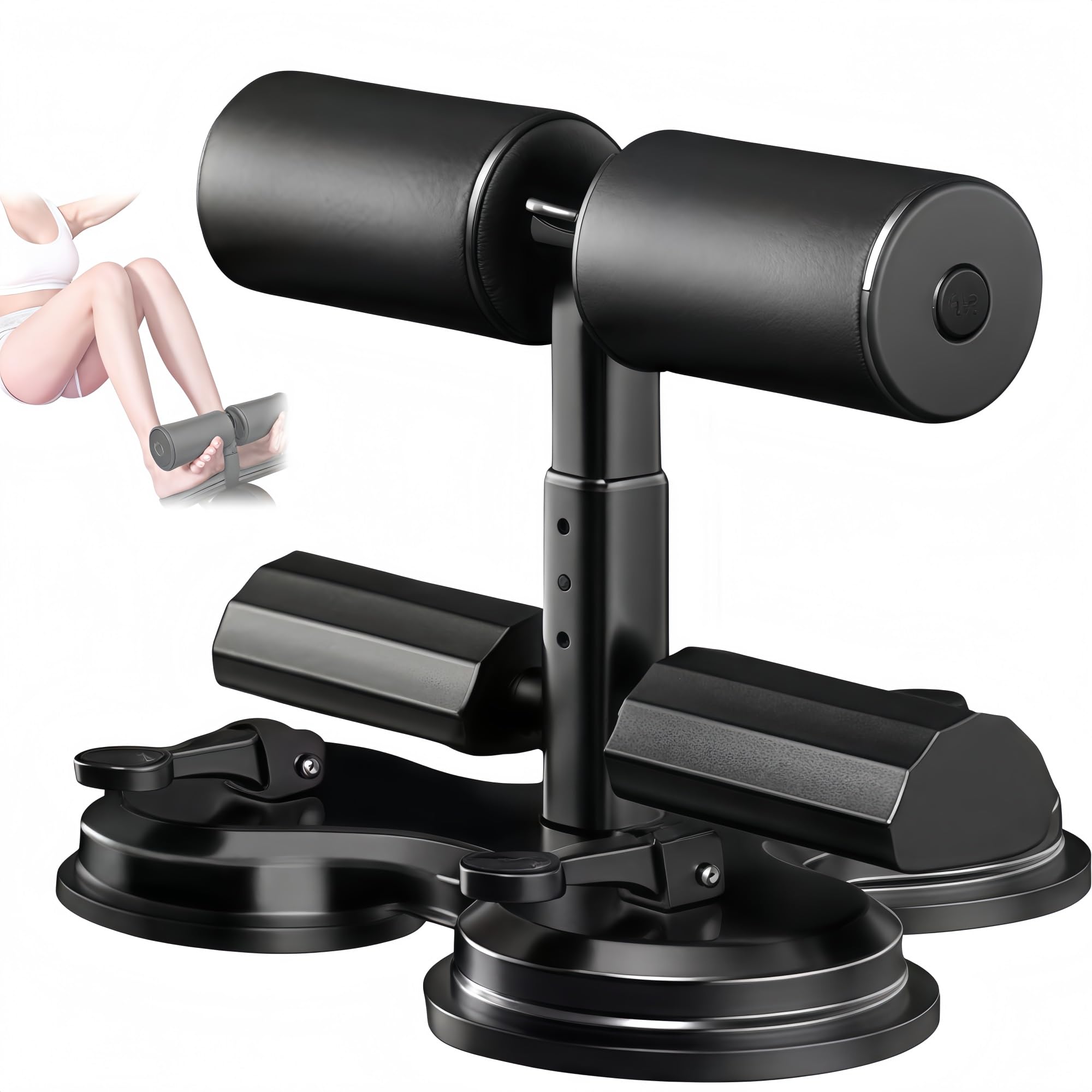 Bauchmuskeltrainer, Hilfsmittel Für Das Bauchmuskeltraining, Multifunktionaler, Verstellbarer Bauchmuskeltrainer, Trainingsgerät Für Zuhause, DREI Saugnäpfe, Black A