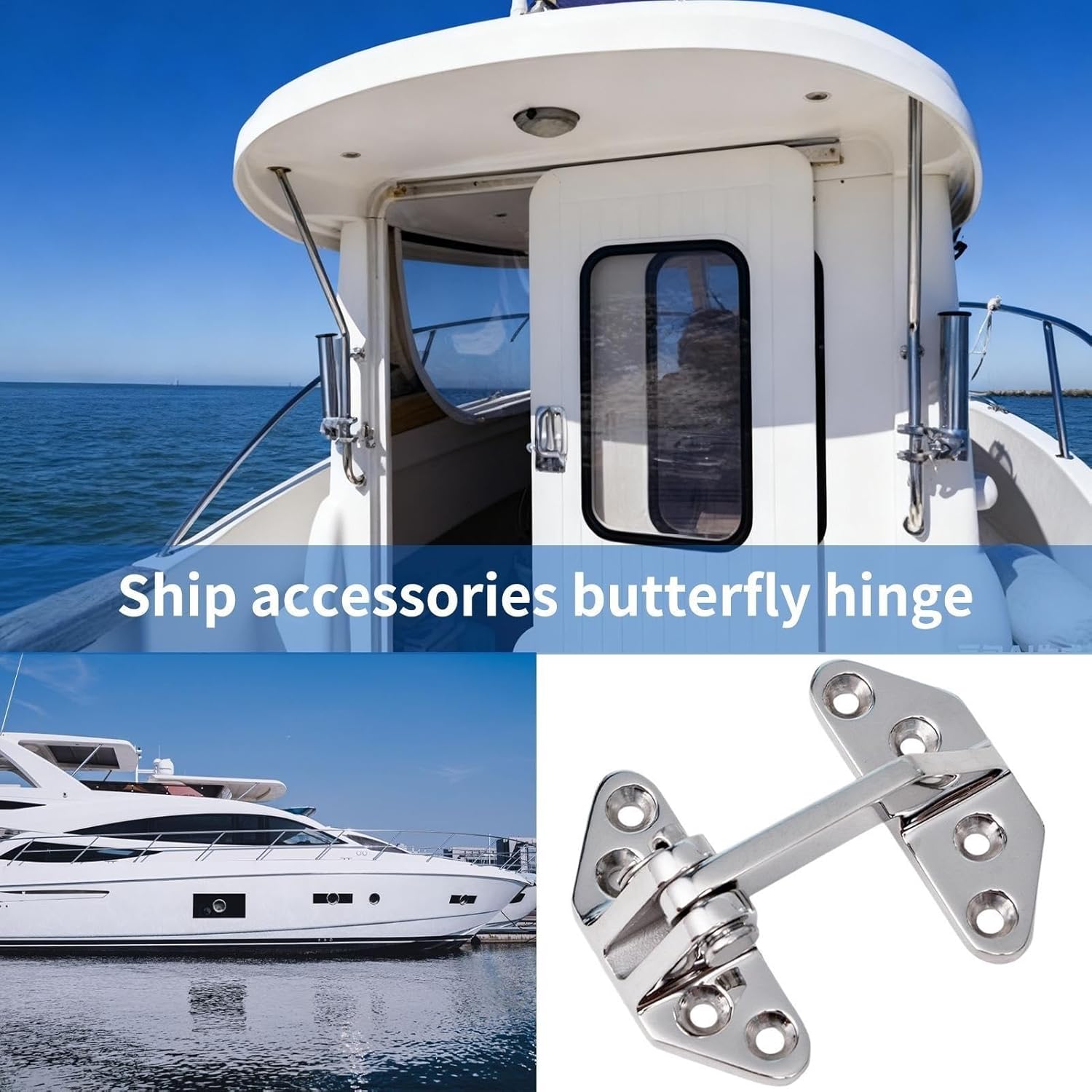 Stainless Steel Boat Hinges Stainless Steel Hinge Marine Grade Heavy Duty Butterfly Rustproof Cabinet Gate Hatch Hardware for Boat Furniture Outdoor