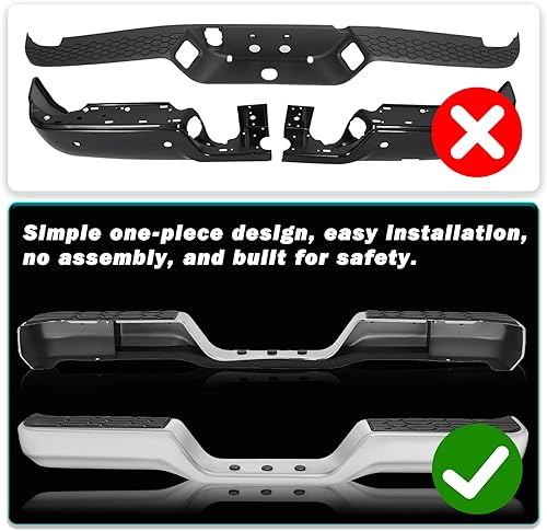Vista 37 de Reemplazo del conjunto de parachoques trasero para Toyota Tacoma 1995 1996 1997 1998 1999 2000 2001 2002 2003 2004, parachoques de acero cromado