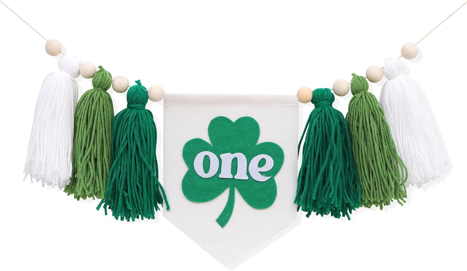 Patrick's Day 1st Birthday High Chair Banner - Shamrock Lucky One Tassel Highchair Banner, St. Patrick's Day Birthday Decorations