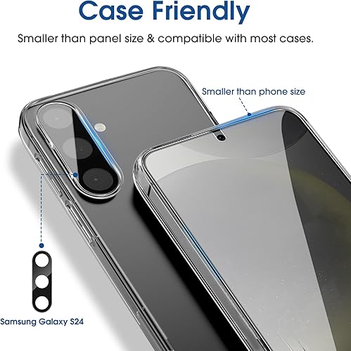 Miniatura 6 de amFilm OneTouch - Protector de pantalla de privacidad para Samsung Galaxy S24 de 6.2 pulgadas + protector de lente de cámara, vidrio templado,