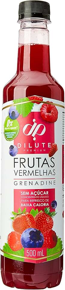 Dilute Xarope Frutas Vermelhas S/ Açúcar Sabor Frutas Vermelhas 500 Ml
