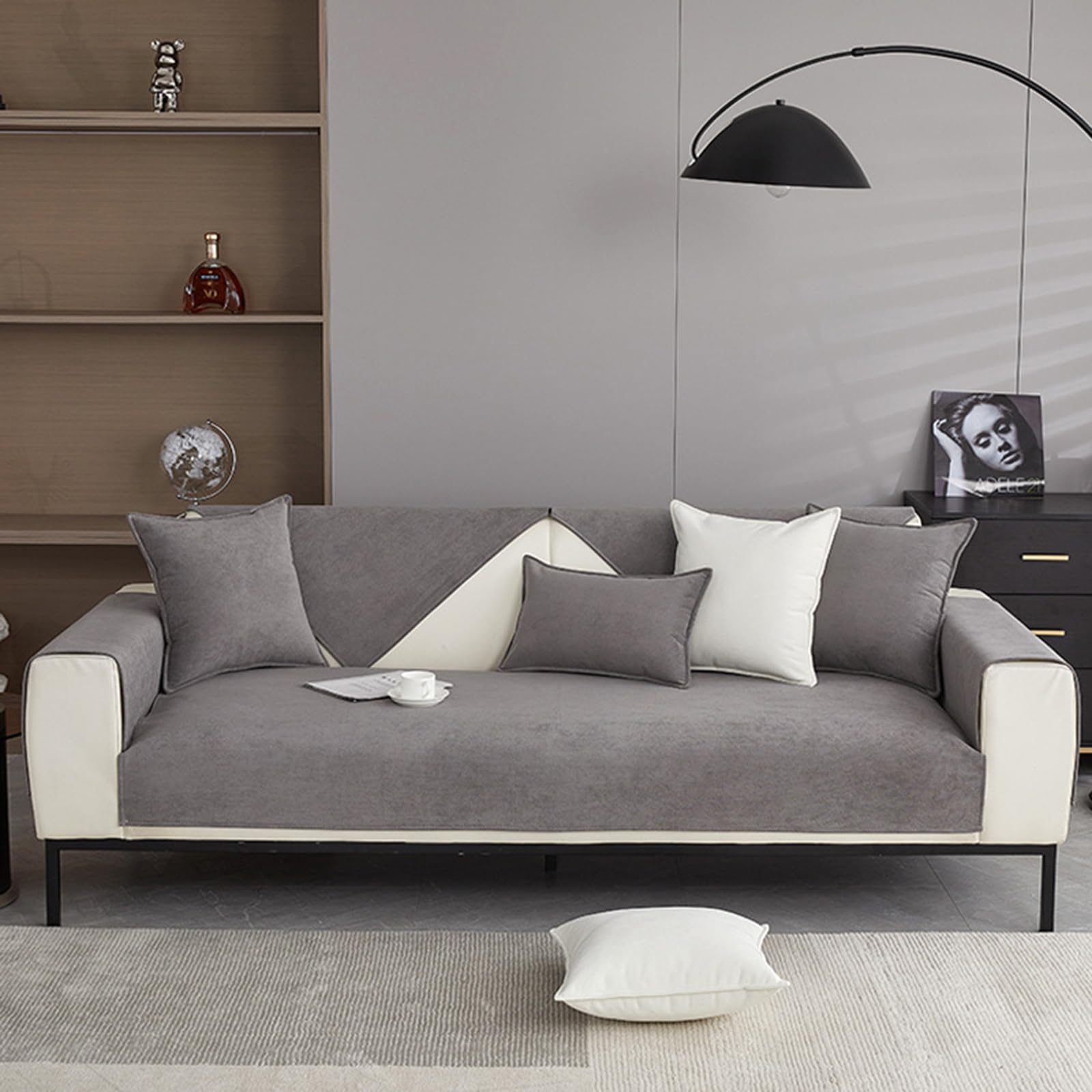 Housse de canapé en velours 90x120 cm idéale pour un salon chaleureux et sans poils