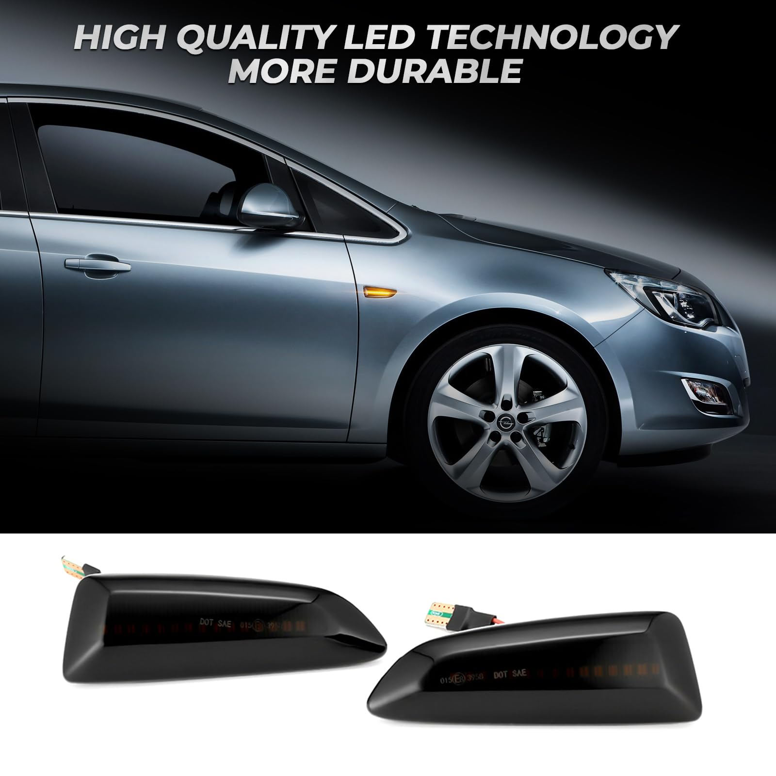 2PCS Led Dinamico Indicatore Laterale Indicatore di Direzione Luce Lampeggiante Sequenziale Per Opel Astra J Astra J K Zafira C Insignia B Grandland X  34