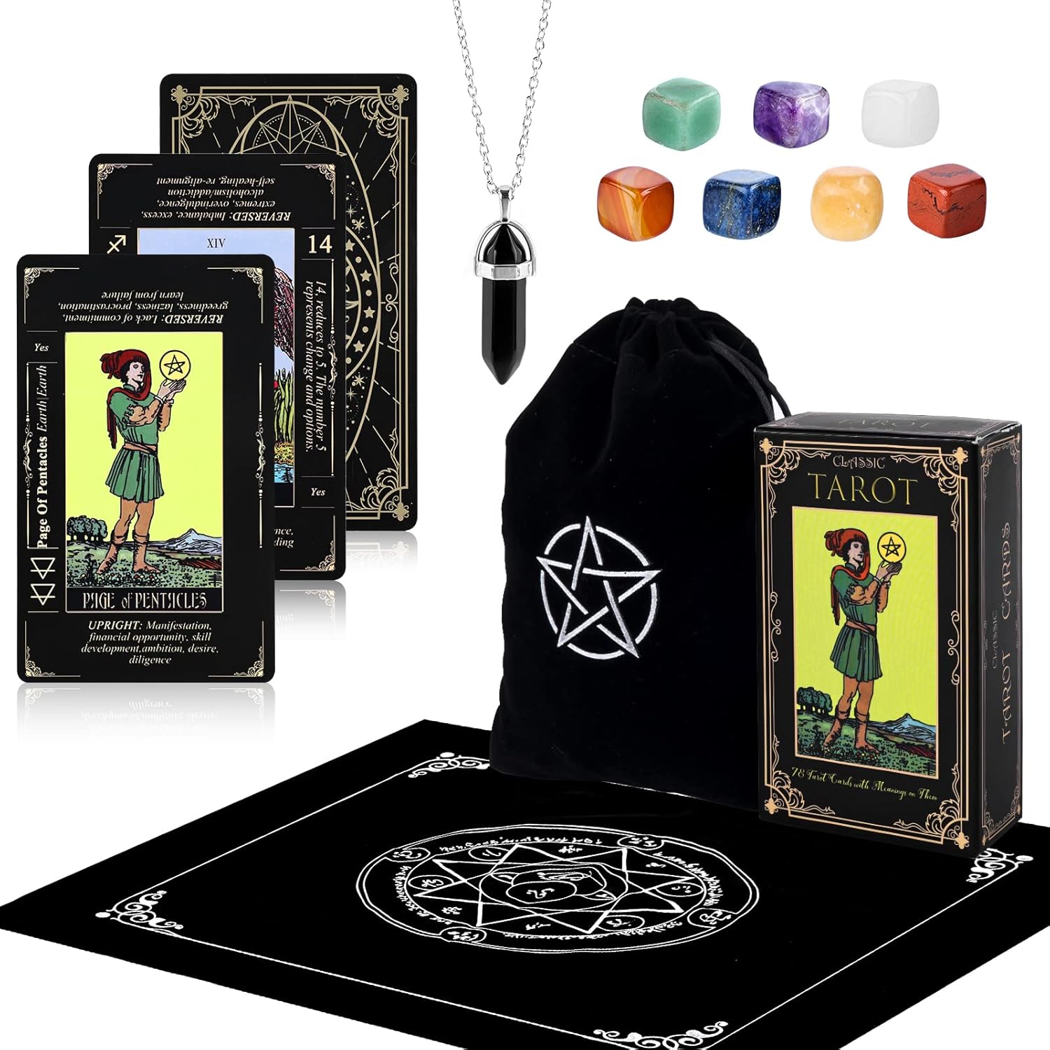 Joyoldelf Tarot Cards, Classic Tarot Cards and Book for Beginners Set