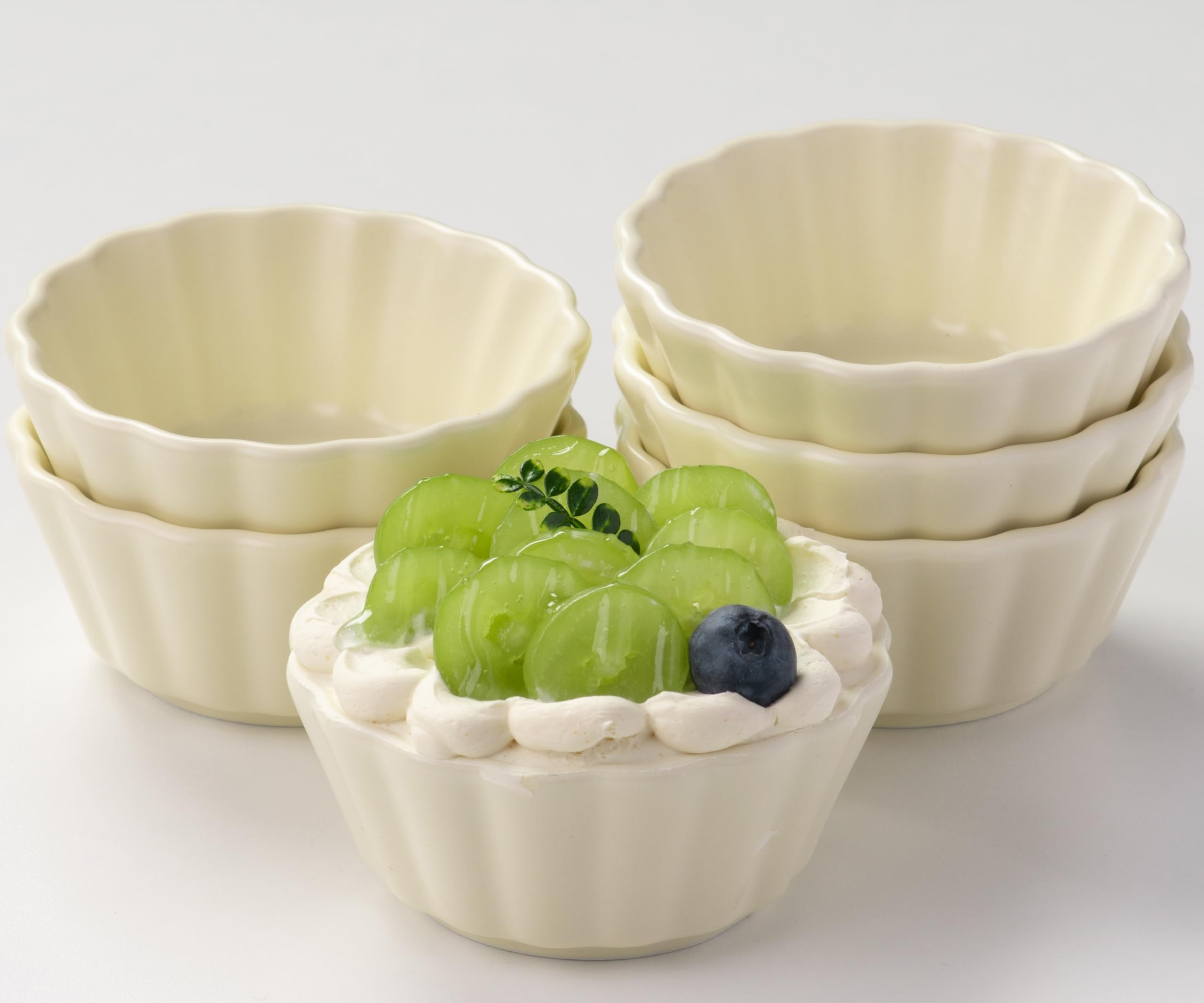 Ramekins - Juego De 6 Moldes De Porcelana Para Souffle, Crema Brulee, Pudín, Tazas Para Natillas, Juego De Cuencos Para Hornear, Aptos Para Horno, Color Blanco, 2.75 Pulgadas