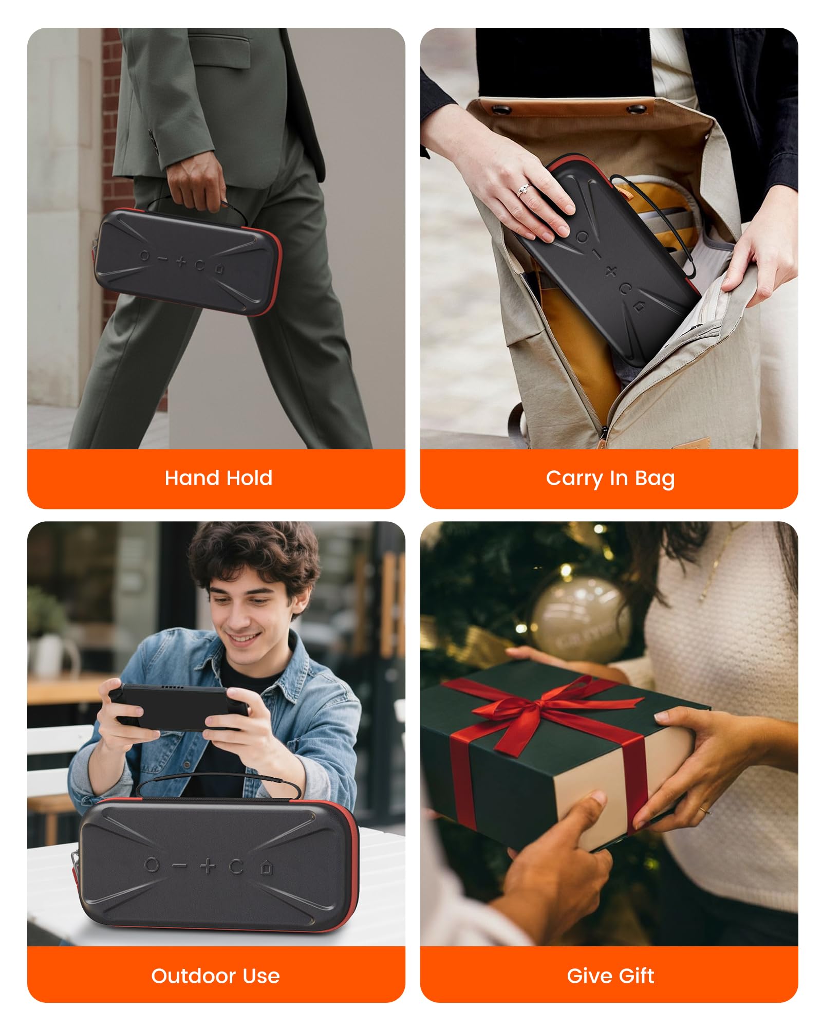 TRANSNOVO Large Capacity Carrying Case Compatible with Nintendo Switch 2 Console & Charger, [Plus Version] Shockproof Waterproof Hard Shell Protective Pouch Portable Travel Case for Accessories, Black — view 9