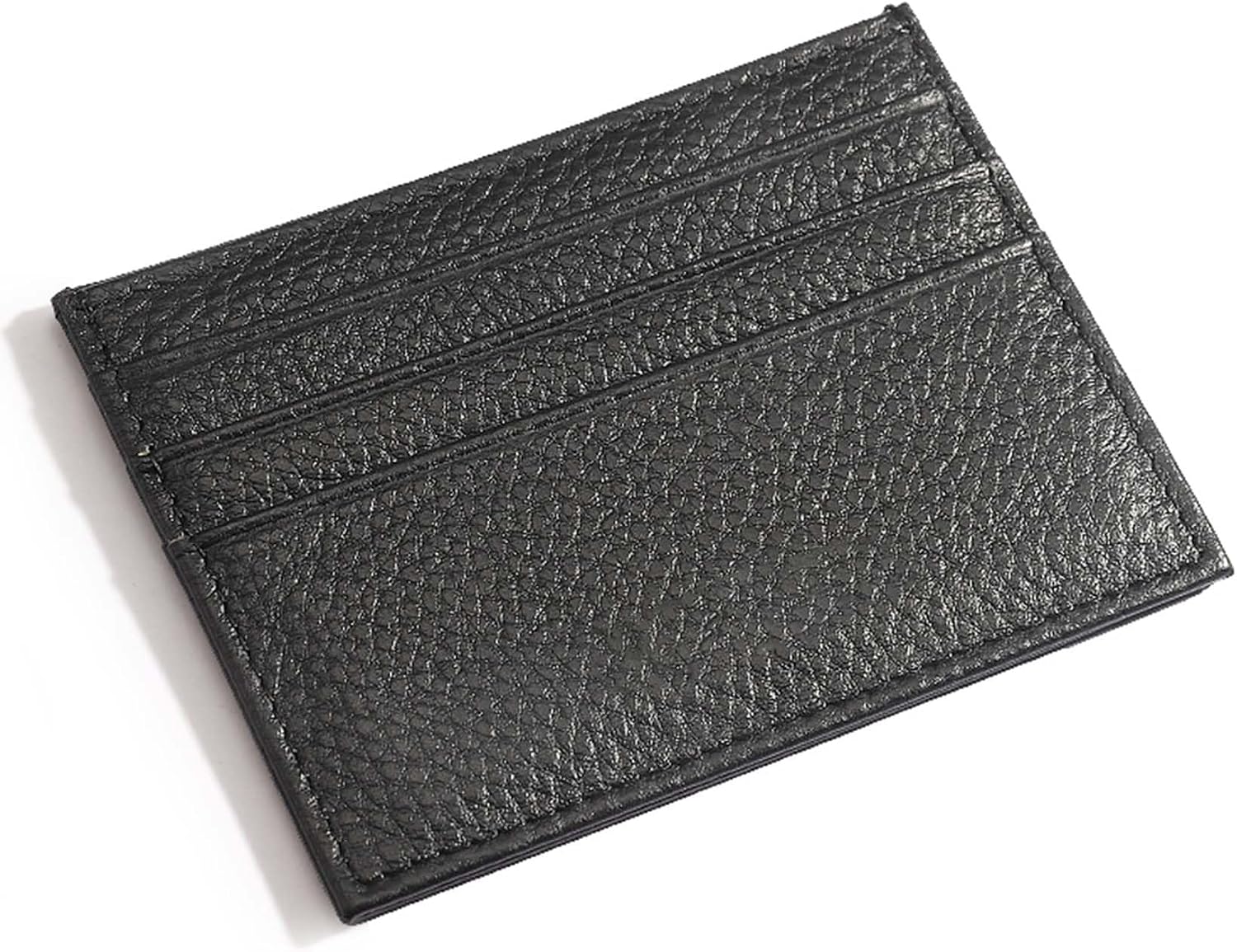 M-Plateau Super Slim Genuine Leather Credit Card Wallet | Card Holder, Small Wallet for Man and Women with 6 Card Slots and 1 Pocket (Black)
