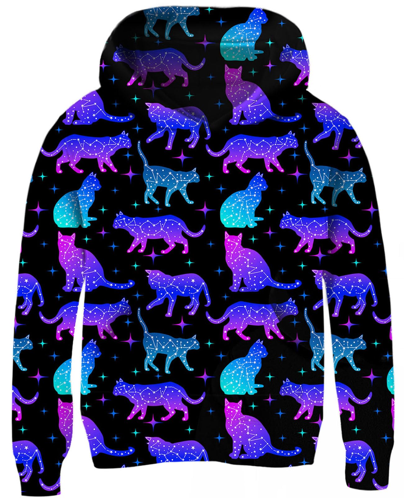 Ahegao Toddler Girls Hoodies 3D All Over Print Colorful Pullover Purple Cats Design Sweatshirt for 3-5 Years Tracksuit Trendy Long Sleeve Hoodie Sweater Sports Jersey Autumn Clothing