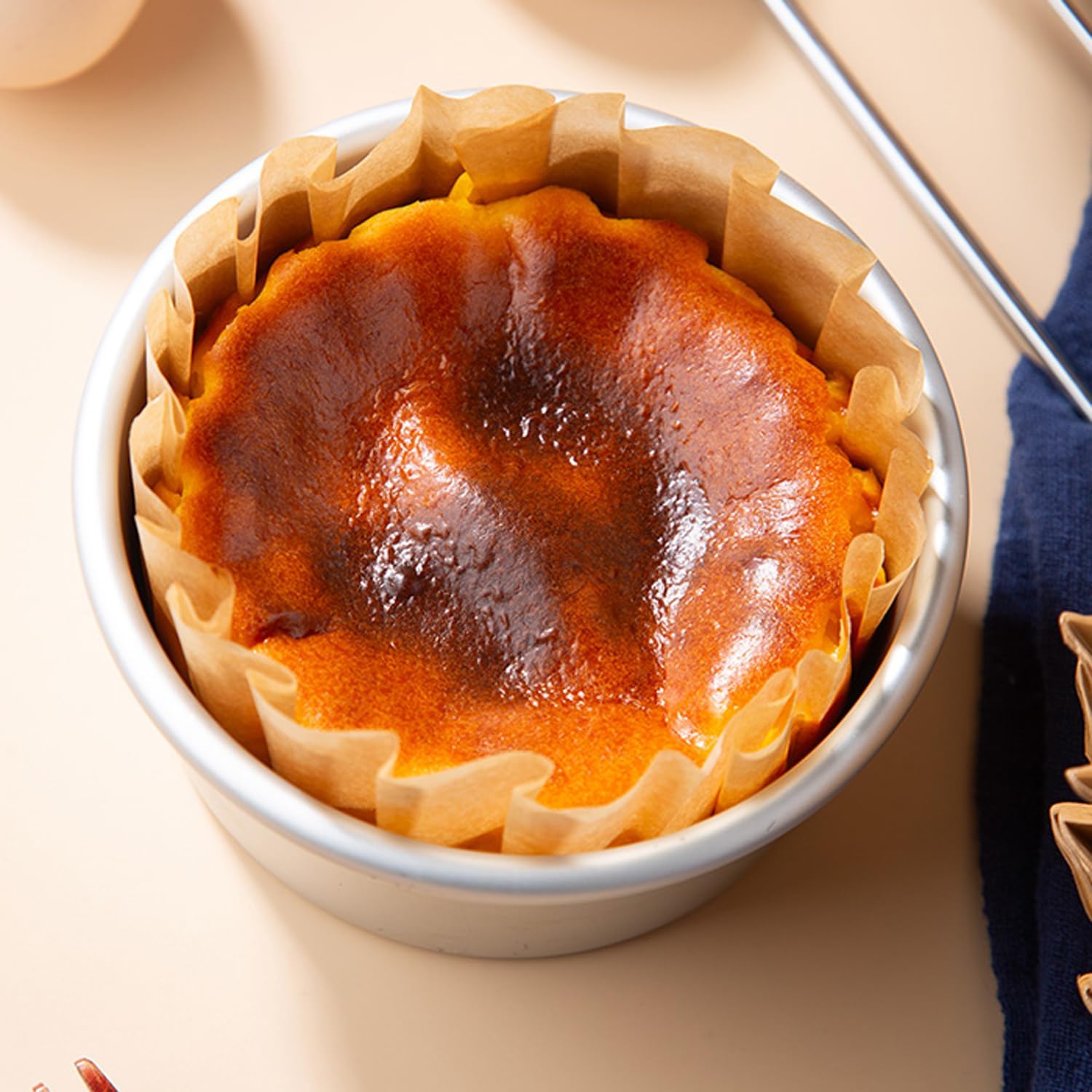 100PCS Basques Cake Paper, 4 Inch Round Parchment Paper, Non-Stick Cupcake Cheesecake Liners Disposable for Air Fryer,Microwave,Oven - Image 5