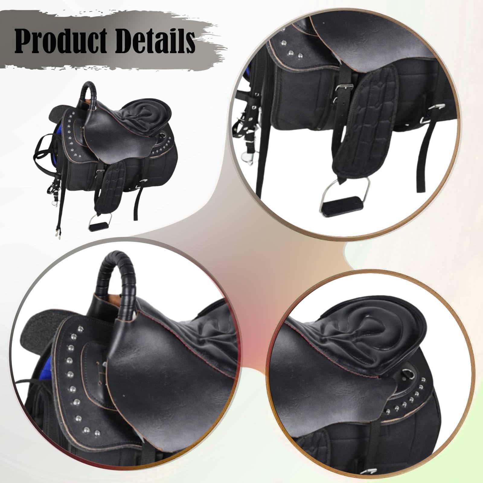 Gralara Juego de Silla de Montar para Caballo, Asiento de Equitación, Cómodo, Resistente Al Desgaste, Accesorios Deportivos, Cojín Antideslizante Práctico, Eq