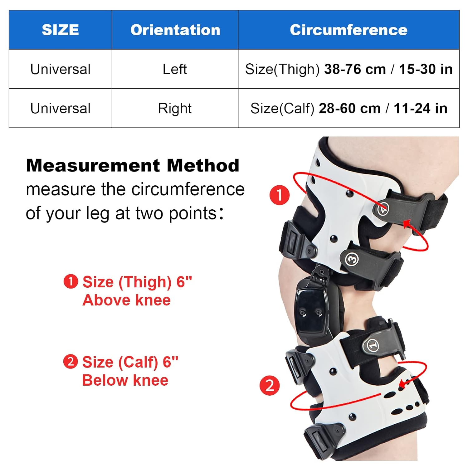 OA Unloader Knee Brace - Arthritis Pain Relief, Osteoarthritis, Bone on Bone Knee Joint Pain, Cartilage Defect Repair, Avascular Necrosis Hinged, Medial or Lateral Degeneration (White Left)
