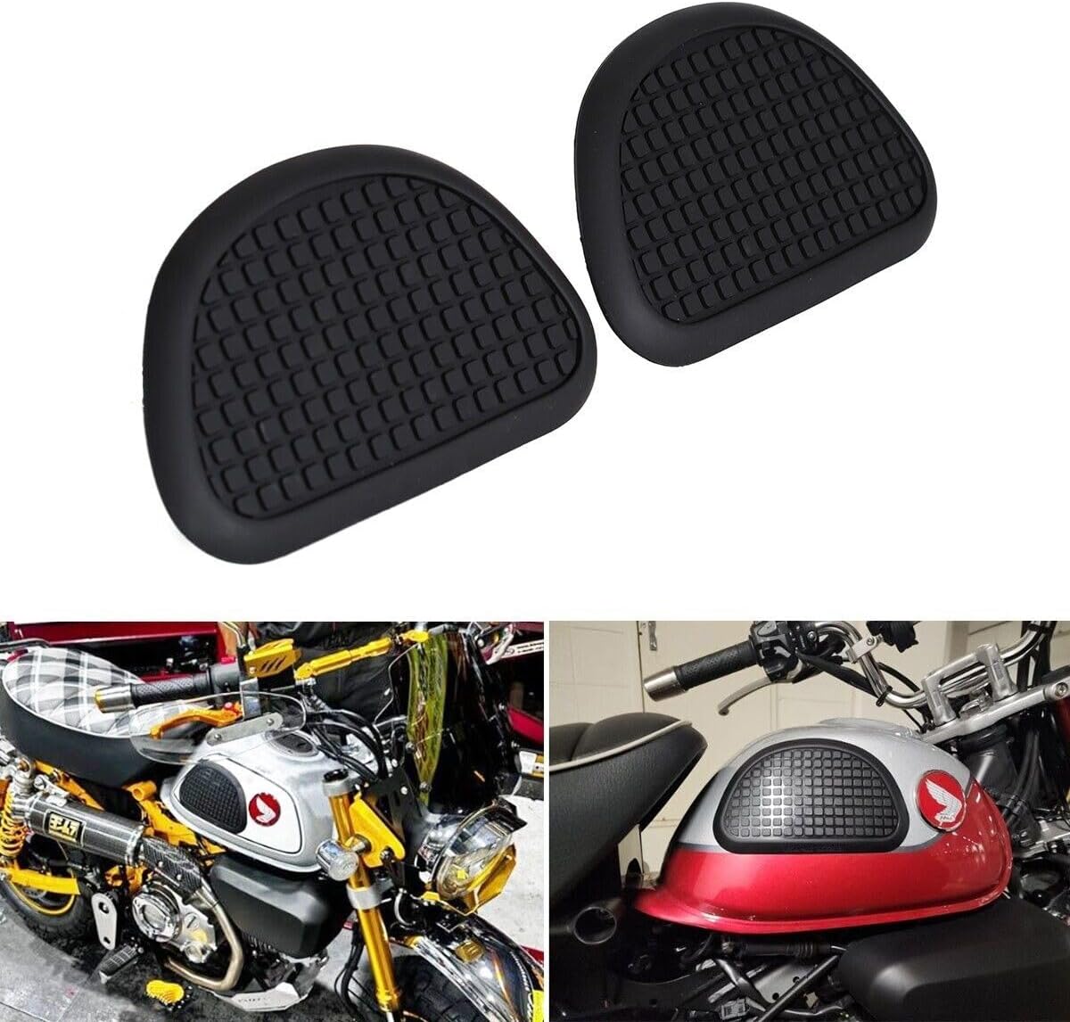 Monkey125 Tank Pads/Rubber Fuel Tank Protection Pad Compatible With MONKEY 125 2019-2025 Motorcycle Tank Scratch Guard -2pcs (Black)