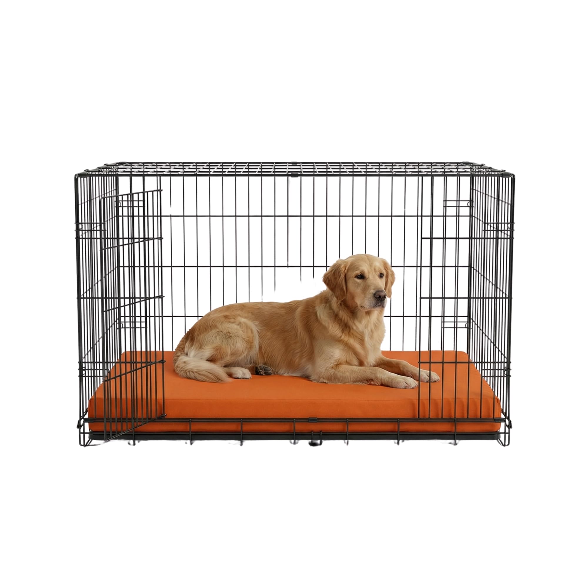 Kosiproducts Dog Cage Crate Mat Bed Cat Mattress Zip Fastening Cover 120cmx75cmx5cm Camo Orange-XX-Large -Cage Not Included