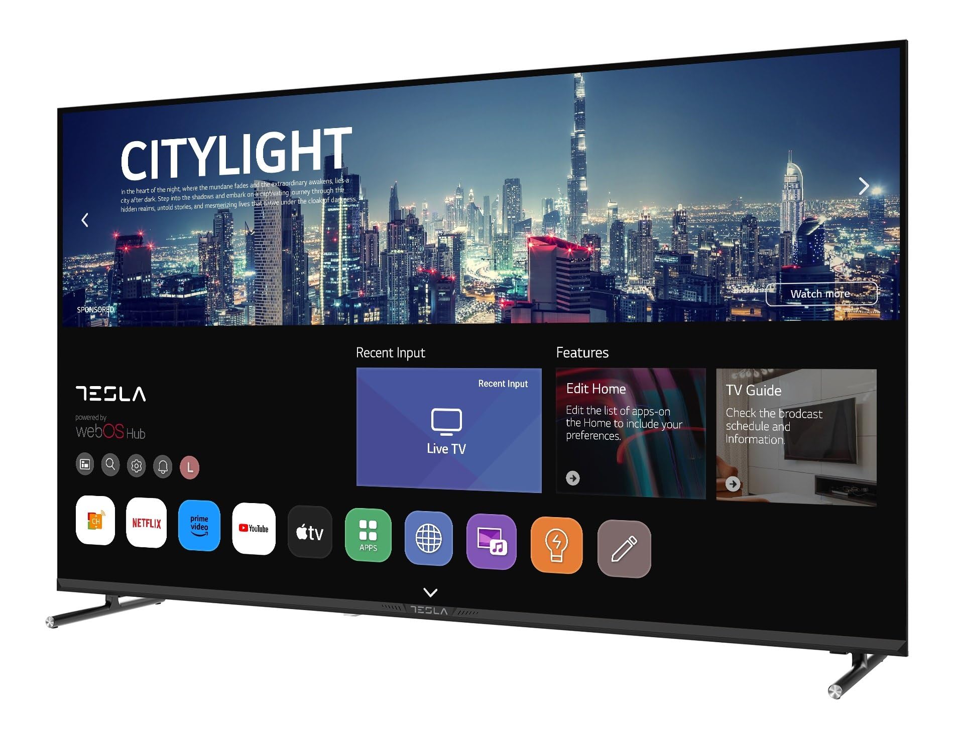 TESLA TV Smart TV 50 Pulgadas Series 6-4K UHD, webOS, HDR10, Dolby Audio, ThinQ AI, AirPlay, Miracast, Game Mode, Grabación USB, 3 HDMI + 2 USB, Negro