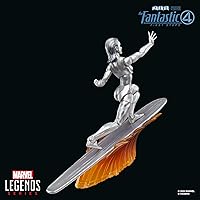 Vista 9 de Serie Marvel Legends Silver Surfer, La Primera Película de Los Cuatro Fantásticos: Figura de acción coleccionable de 6 pulgadas