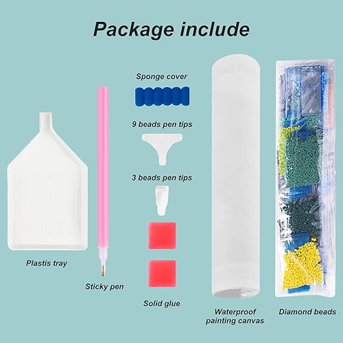 Miniatura 5 de Stalente Kits de pintura de diamantes para adultos, kits de arte de diamantes 5D para principiantes, pintura de diamante redonda para decoración de