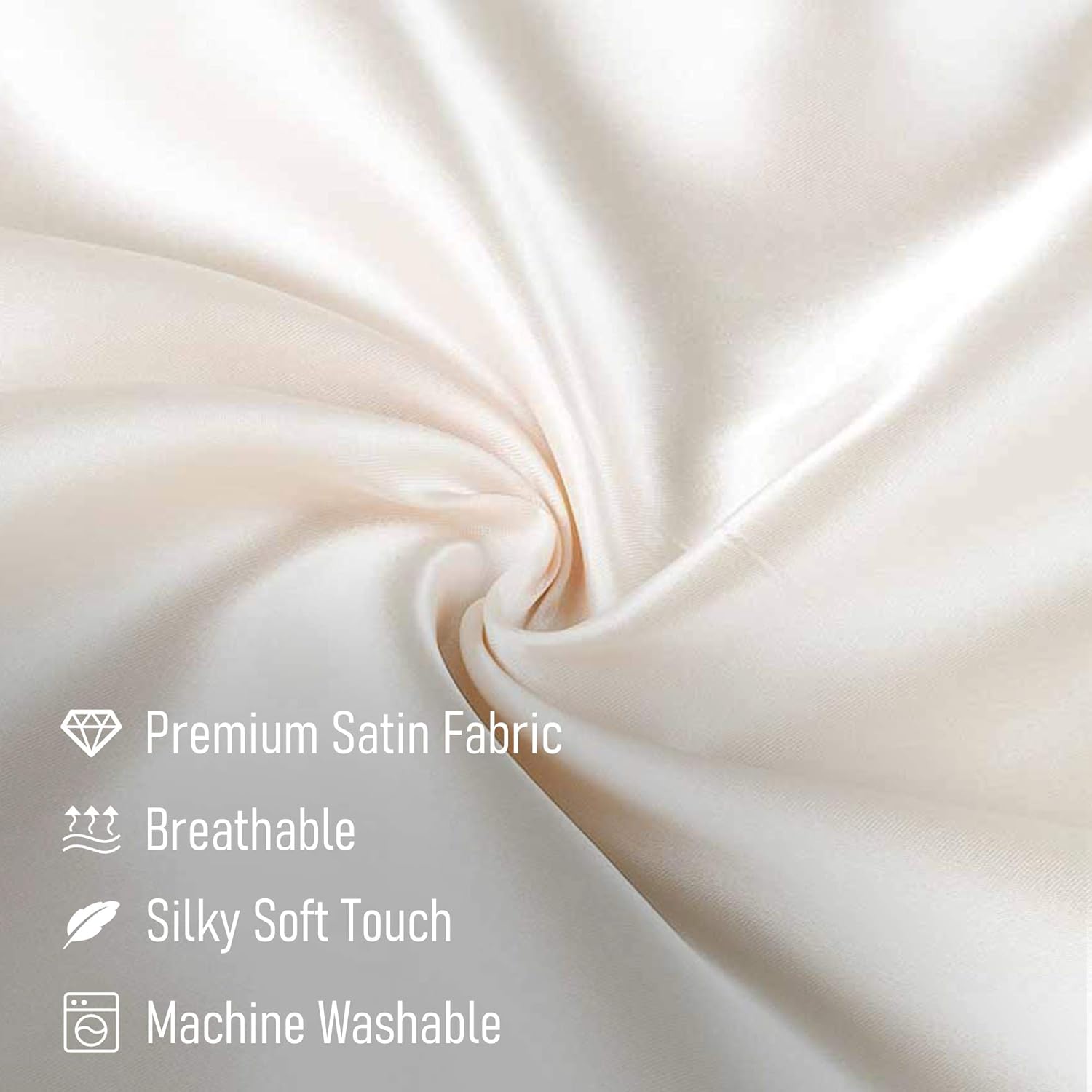 Tyfitb Satin Pillowcase for Hair and Skin, Beige Pillowcases Set of 2, Cooling Pillow Cases Standard Size(20×26 Inches), Soft Luxury Satin Pillowcase with Envelope Closure : Home & Kitchen