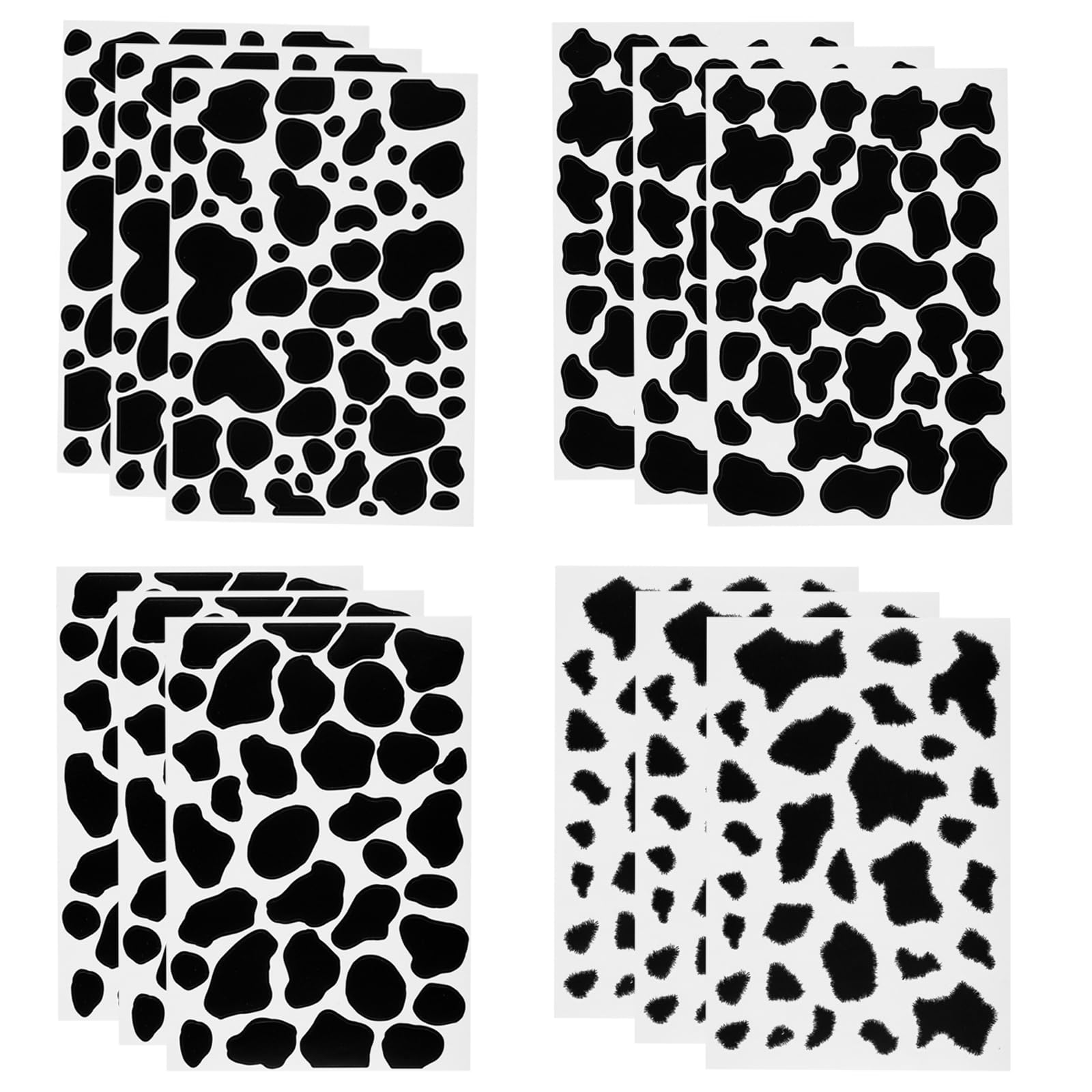 465 Pcs Cow Print Stickers, Self-Adhesive Waterproof Animal Stickers for Cow Themed Party, DIY Crafts, Laptop, Water Bottle Decor