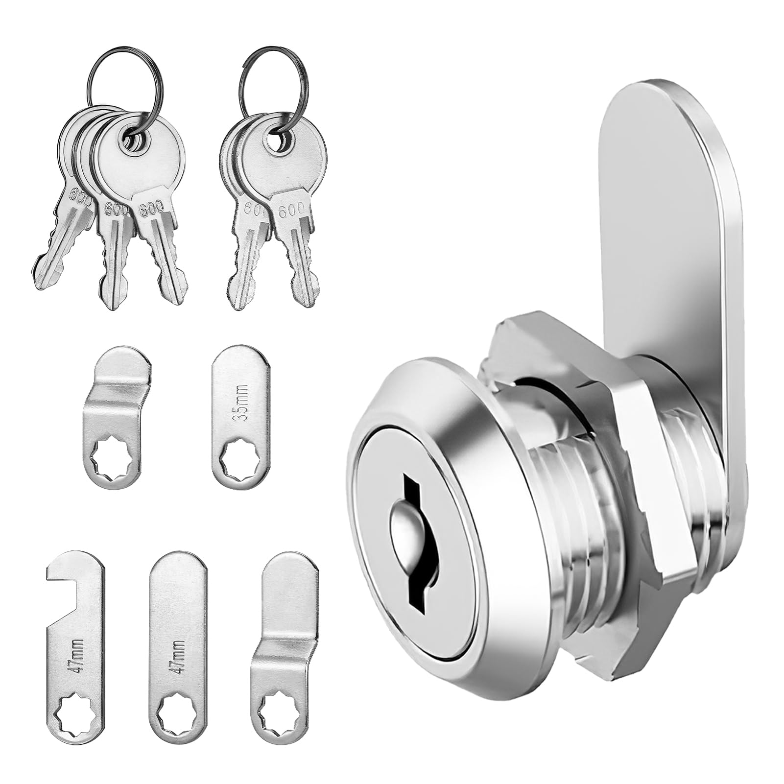 Cerradura Buzon, Cerradura de Buzón con 5 Placas Diferentes y 5 Llaves, Cierres Seguridad, Cerradura Universal de Seguridad, Cerradura de Levas, para Taquilla, Puerta de Armario (20mm)