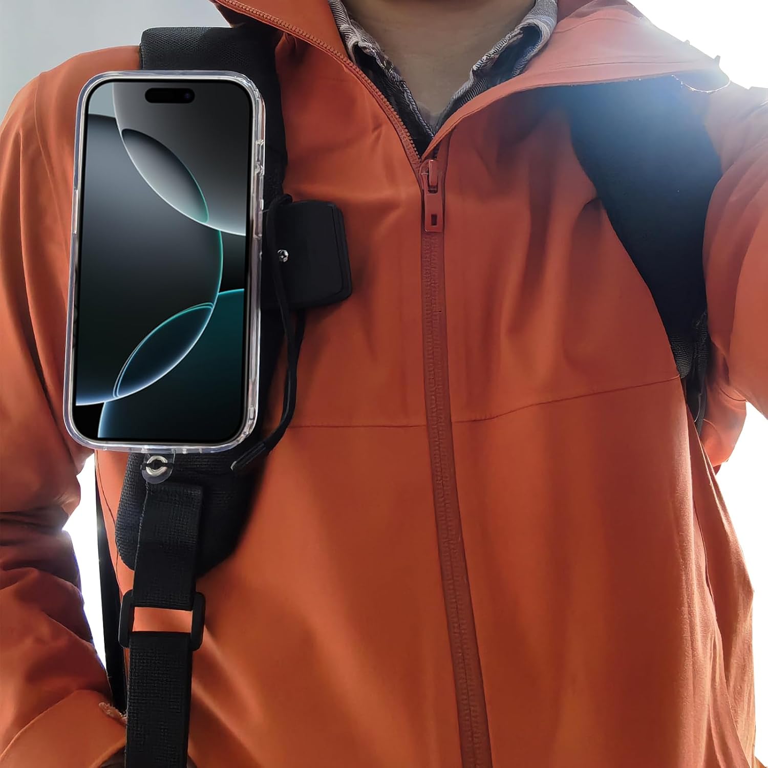 Magnetic Phone Holder for Shoulder Strap,Phone Backpack Clamp Mount,Compatible with iPhone 16/15/14/13/12,Fit Hiking/Climbing/Outdoor and Free Your Hand - Image 8