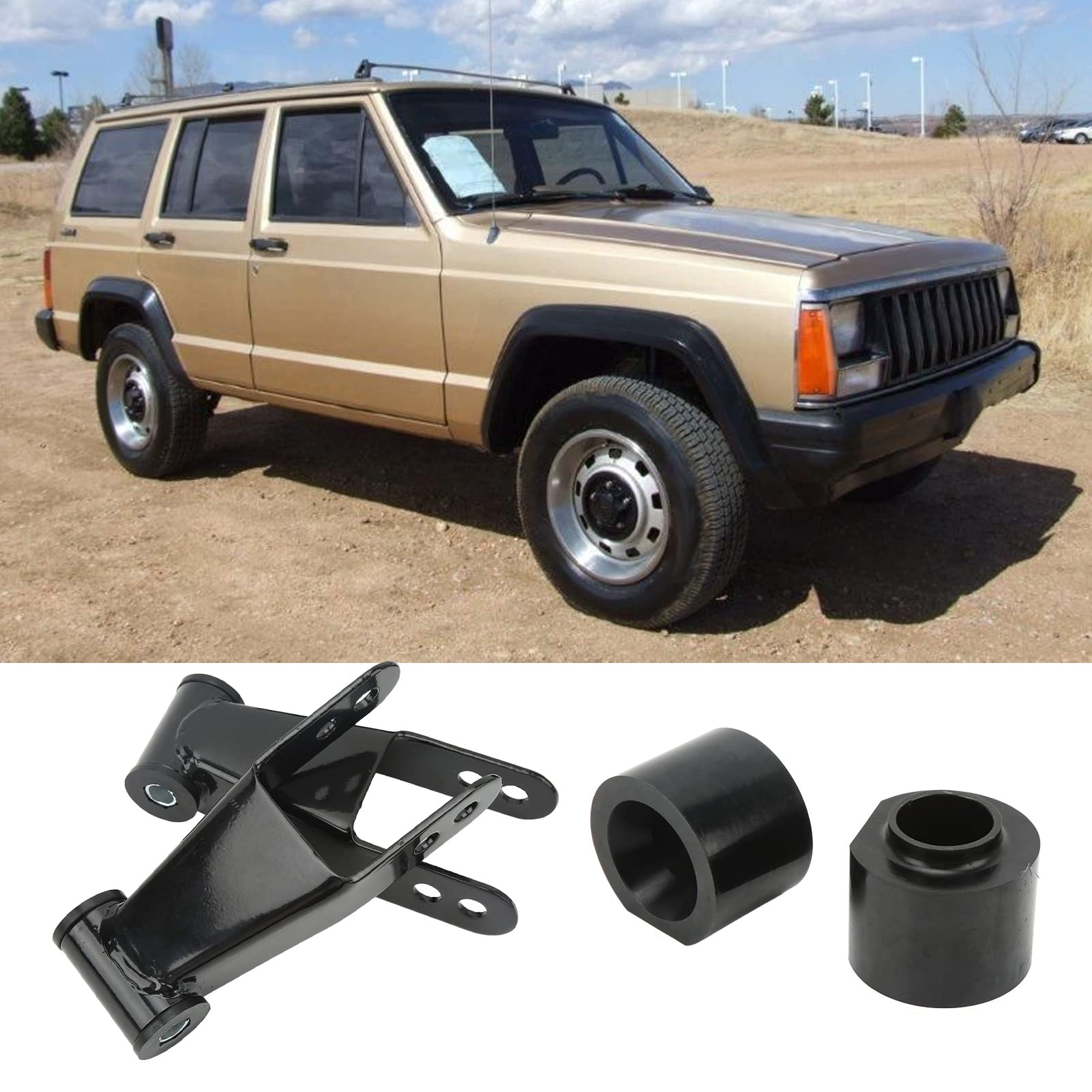 Zestaw Cherokee XJ 3-calowe Przednie Przekładki Cewki i 2-calowe Tylne Szekle dla Większego Prześwitu i Jazdy Zestaw Przekładek do Skrzyni Rozdzielczej dla Lat 1984-2001 Opuszczania z