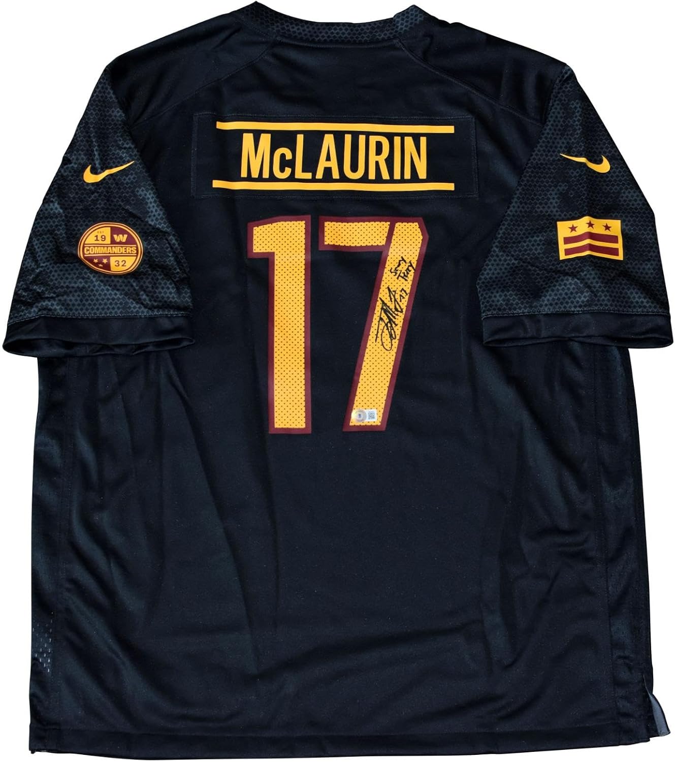 TERRY McLAURIN SIGNED WASHINGTON COMMANDERS #17 BLACK NIKE JERSEY W/SCARY TERRY - Autographed NFL Jerseys